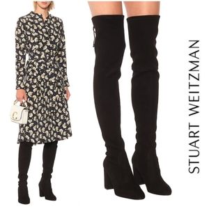 Stuart Weitzman Black Over-the-Knee Suede Boots